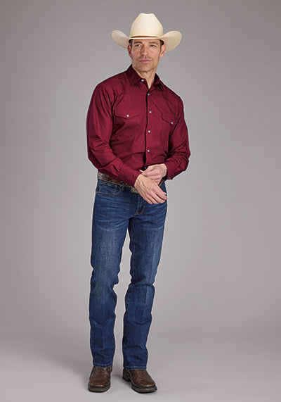 Roper Men's Solid Broadcloth Western Shirt