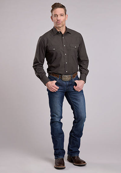 Roper Men's Solid Broadcloth Western Shirt
