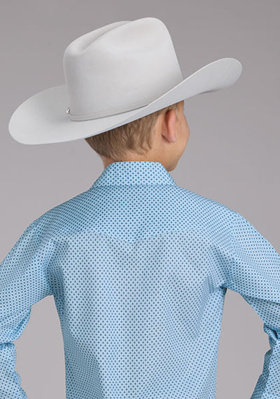Roper Boy's Mini Cross Print Western Shirt