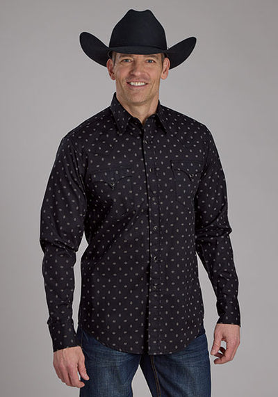 Roper Men's Broken Diamonds Print Western Shirt
