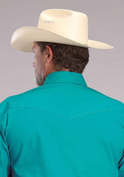 Roper Men's Solid Stretch Poplin Western Shirt