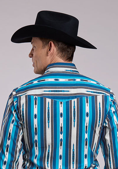 Roper Men's Vertical Aztec Print Shirt