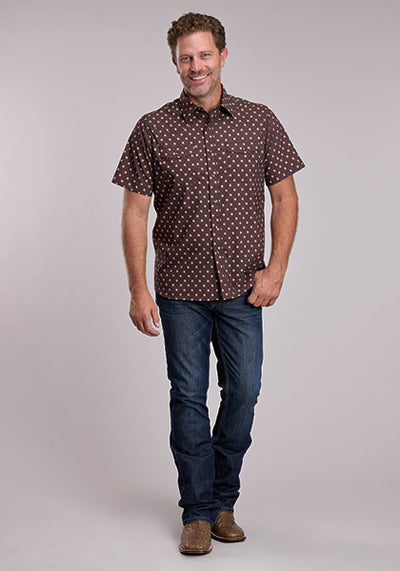 Roper Men's Western Argyle Print Shirt