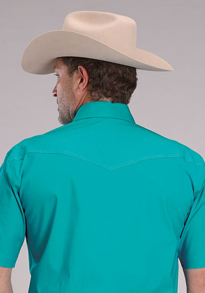 Roper Men's S/S Solid Stretch Poplin Western Shirt