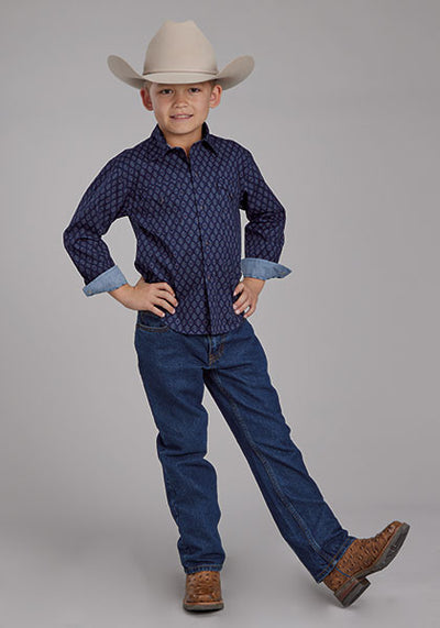 Roper Boy's Aztc Print Western Shirt