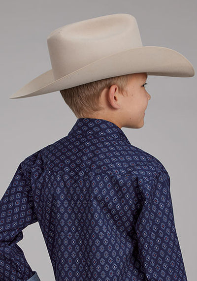 Roper Boy's Aztc Print Western Shirt