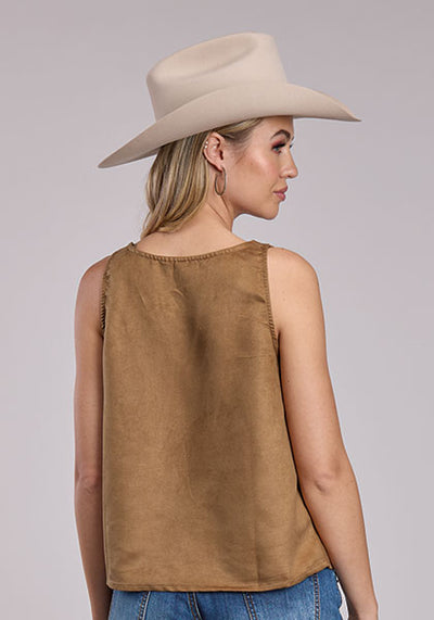 Roper Women's Camel Suede Belt Buckle Tank Top
