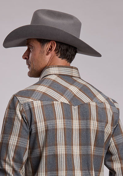 Stetson Men's Heather Plaid Western Shirt