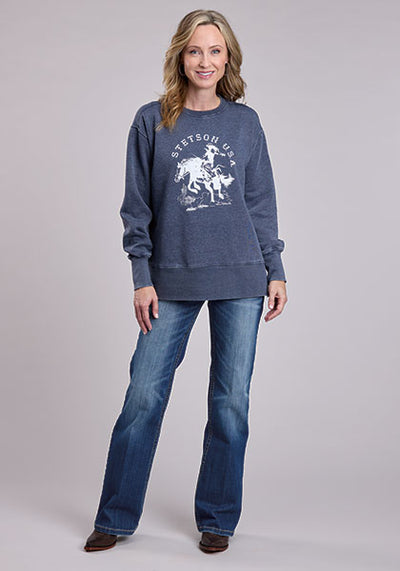 Stetson Women's USA Horse Rider Scene Sweatshirt