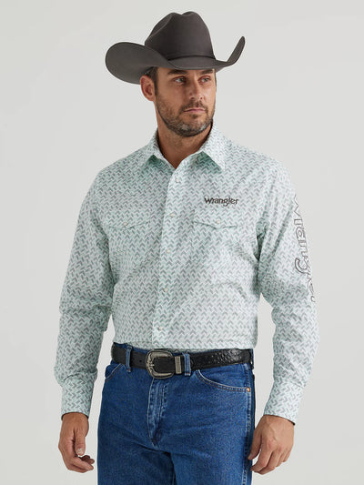 Wrangler Men's Aqua Print Shirt