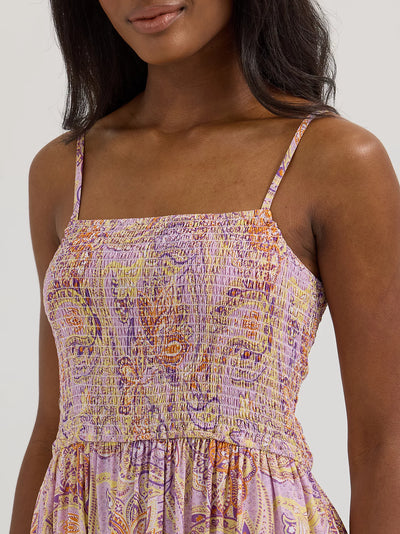 Wrangler Women's Smocked Bodice Maxi Dress