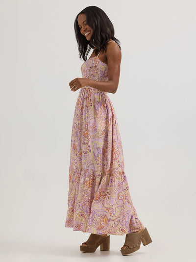 Wrangler Women's Smocked Bodice Maxi Dress