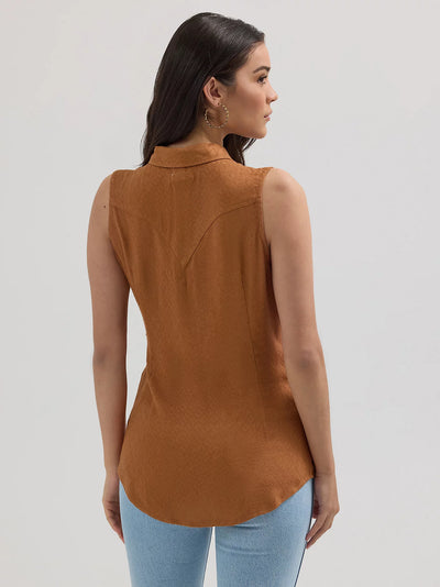 Wrangler Women's Retro Textured Slim Western Tank