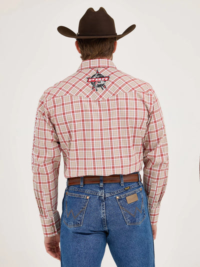 Wrangler Men's PBR Logo Western Shirt