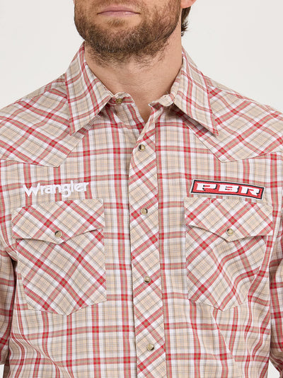 Wrangler Men's PBR Logo Western Shirt
