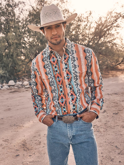 Wrangler Men's Checotah Printed Western Shirt