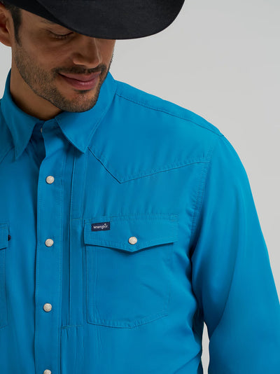 Wrangler Men's Performance Solid Shirt - Teal
