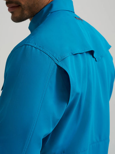 Wrangler Men's Performance Solid Shirt - Teal