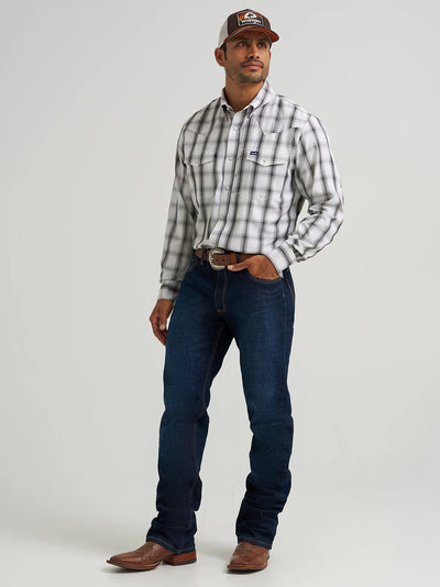 Wrangler Men's Performance Plaid Shirt - Grey