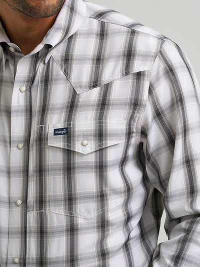Wrangler Men's Performance Plaid Shirt - Grey