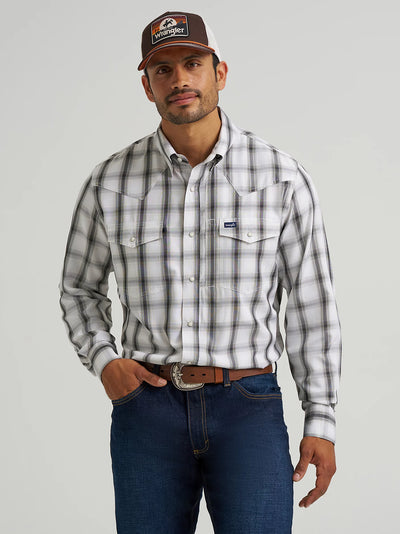 Wrangler Men's Performance Plaid Shirt - Grey