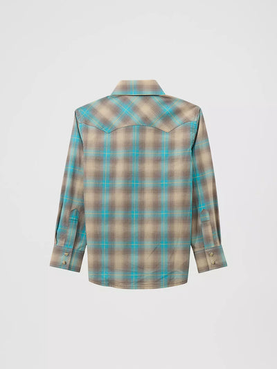 Wrangler Boys Retro Plaid Western Shirt
