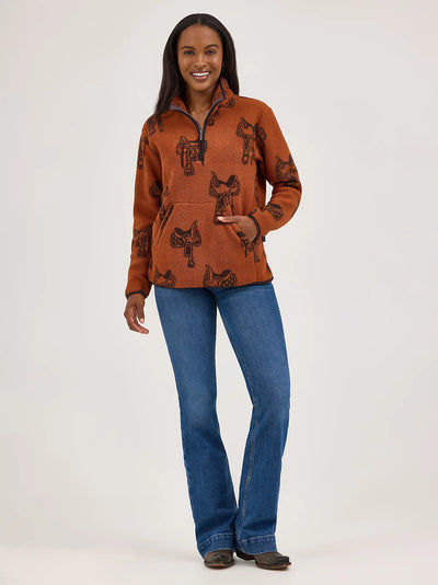 Wrangler Women's Retro 1/4 Zip Sherpa Pullover