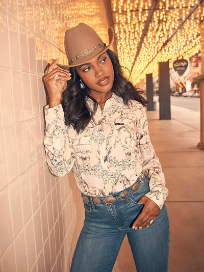 Wrangler Women's Saddle Up Slim Western Shirt