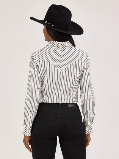 Wrangler Women's Retro Stripe Slim Western Shirt