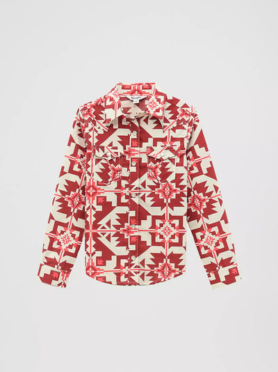 Wrangler Girl's Geo Print Western Shirt