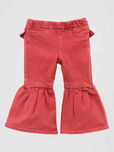 Wrangler Little Girl's Vibrant Ruffle Leg Flare Jean