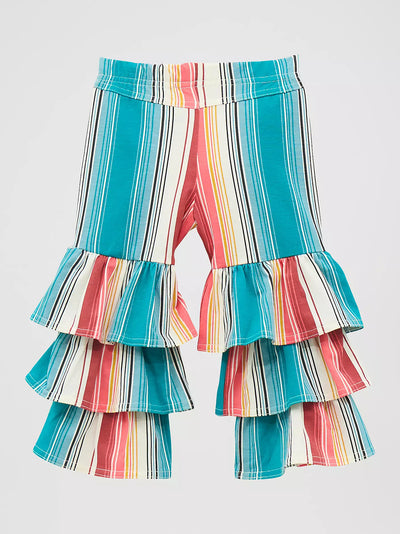 Wrangler Little Girl's Printed Tiered Flare Jean