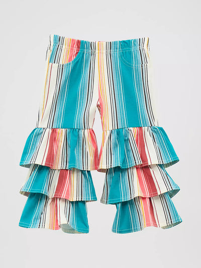 Wrangler Little Girl's Printed Tiered Flare Jean