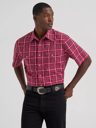 Wrangler Men's Wrinkle Resist Plaid Shirt