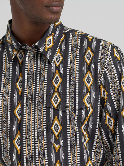 Wrangler Men's Checotah Western Snap Print Shirt