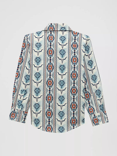 Wrangler Boy's Checotah Longhorn Print Shirt