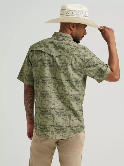 Wrangler Men's Performance Olivine Print Shirt