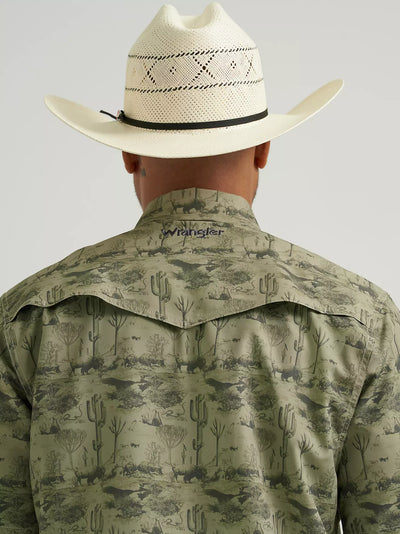 Wrangler Men's Performance Olivine Print Shirt