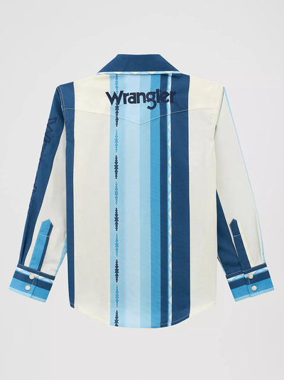 Wrangler Boy's Logo Stripes Western Shirt