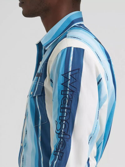 Wrangler Men's Logo Striped Shirt
