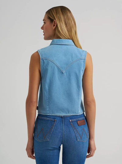 Wrangler Women's Saddle Embroidered Denim Shirt