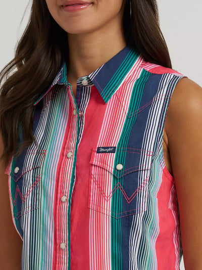 Wrangler Women's Striped Sleeveless Top