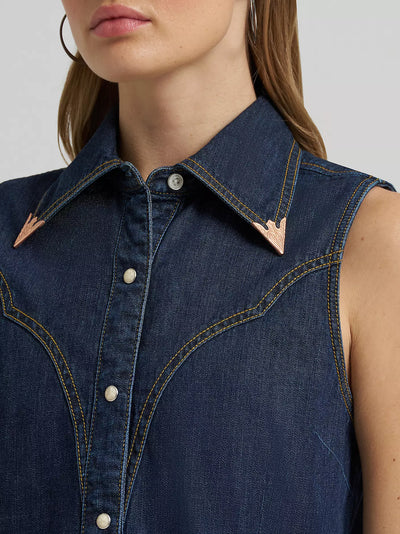 Wrangler Lainey Wilson X Flame Denim Sleeveless Shirt