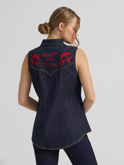 Wrangler X Lainey Wilson Embroidered Sleeveless Shirt