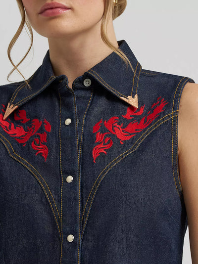 Wrangler X Lainey Wilson Embroidered Sleeveless Shirt