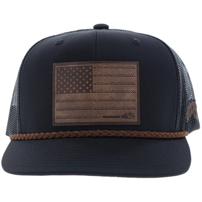 Hooey "Liberty Roper" Leather Patch Hat - Black