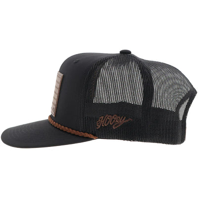 Hooey "Liberty Roper" Leather Patch Hat - Black