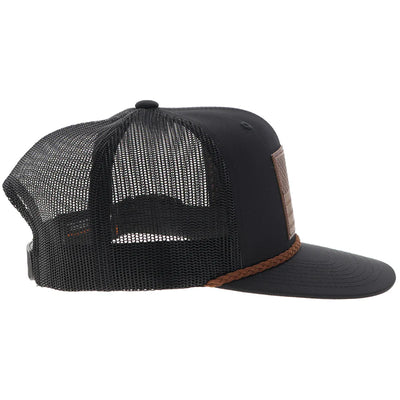 Hooey "Liberty Roper" Leather Patch Hat - Black