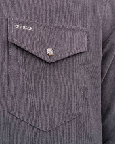 Outback Trading Men's Bryce Corduroy Shirt - Charcoal