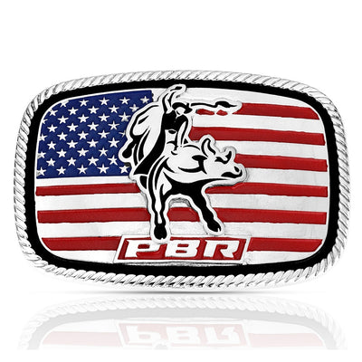 Montana Silversmith America Loves Bull Riding PBR Buckle